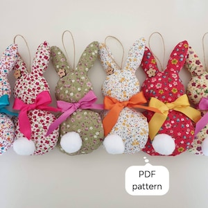 DIY Easter Bunny, PDF sewing pattern, Easter ornament, Easy sewing tutorial, Spring decor, Fabric decoration, Instant download pattern