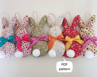 DIY Easter Bunny, PDF sewing pattern, Easter ornament, Easy sewing tutorial, Spring decor, Fabric decoration, Instant download pattern