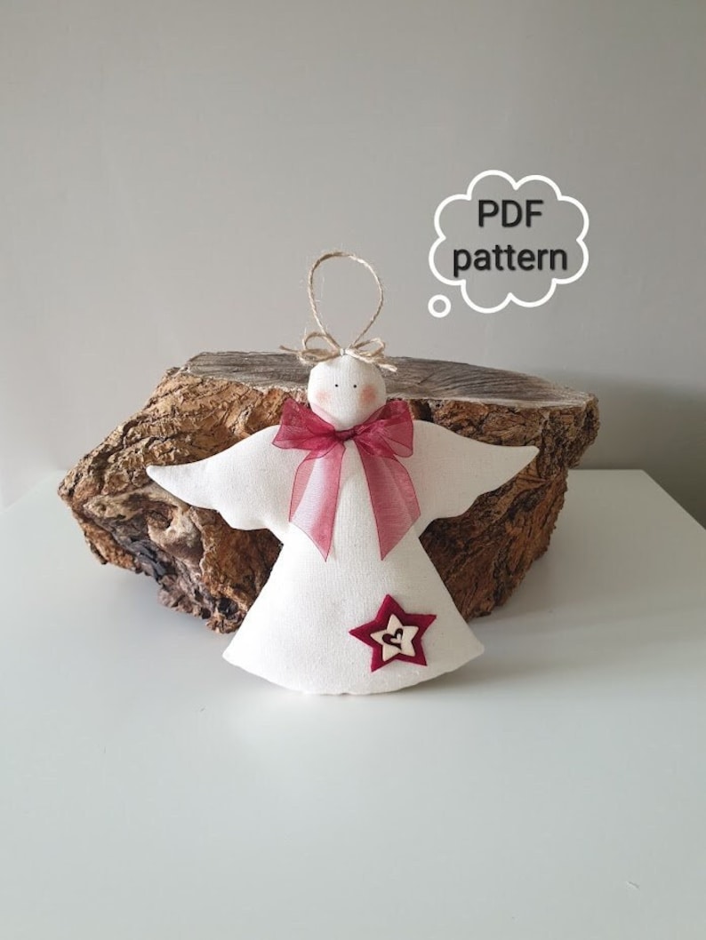 Angel, Digital pattern, Christmas gift, PDF Pattern, DIY, Christmas ornament, Christmas decor, Sewing tutorial, Instant Download Pattern image 1