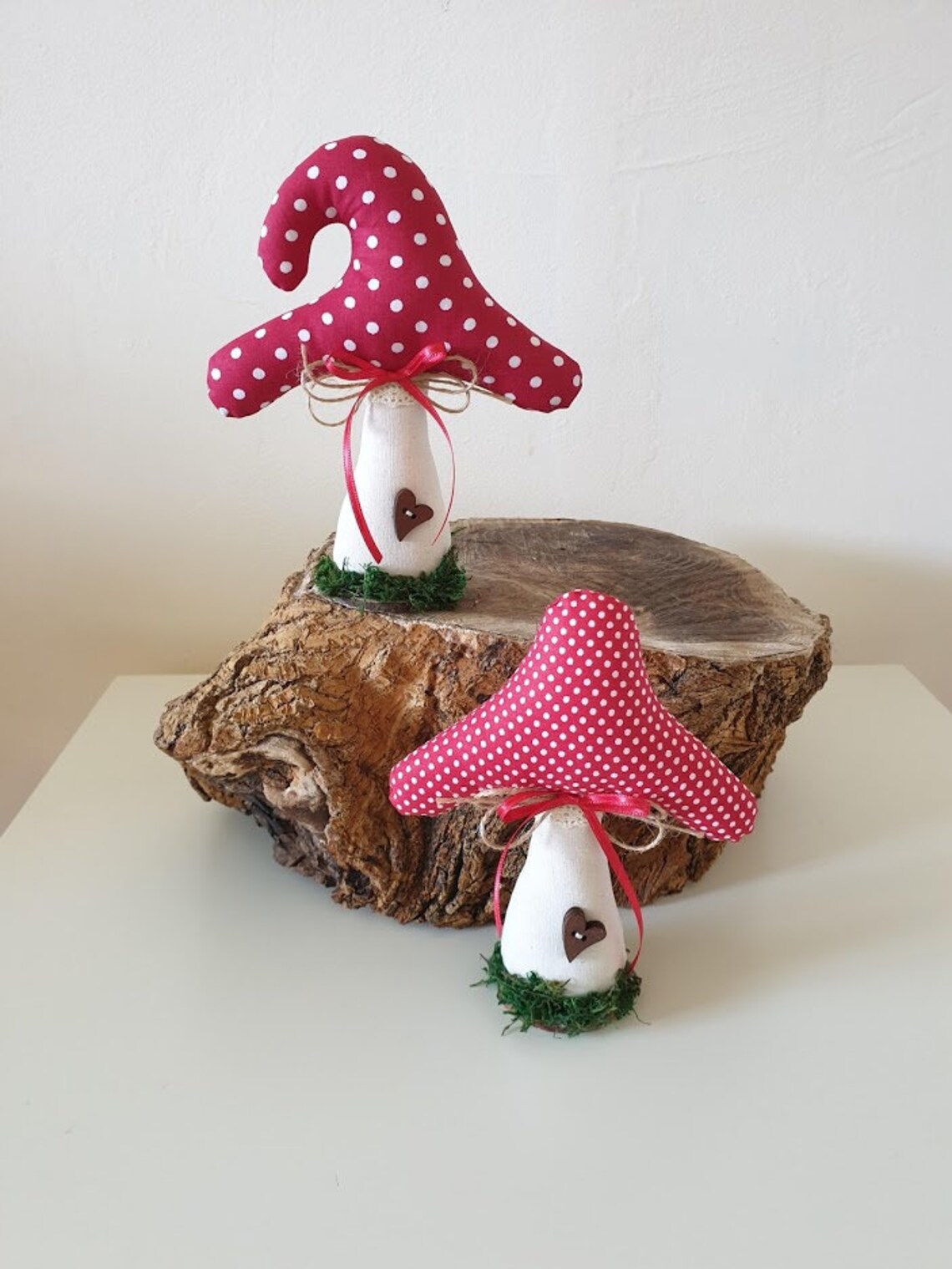 Red Mushrooms Made of Fabric Set of 2 Pieces Mushrooms Etsy