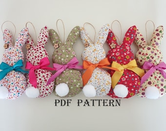 Easter bunnies, PDF, Sewing pattern, Pattern & Instruction, Textile decoration, Soft rabbit, Hanging Easter rabbit, Instant download pattern