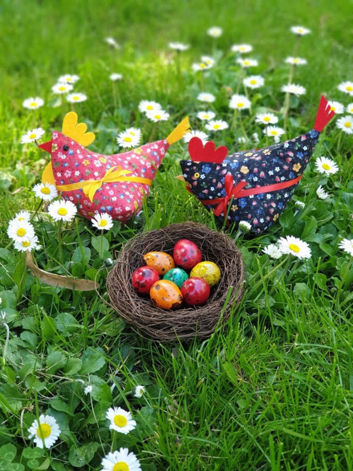 Fabric hen Easter hen Easter decoration Soft stuffed hen Etsy