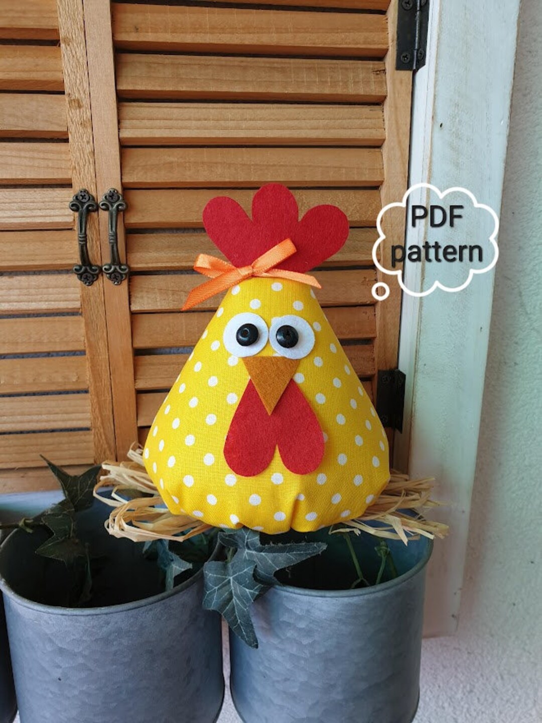 Easter Sewing Pattern PDF Model DIY Chicken Easy Sewing Etsy