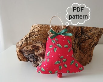 DIY, PDF Christmas Bell, PDF Sewing Pattern, Christmas Bell made of fabric, Christmas Tree Decor, Instant Digital Download Pattern