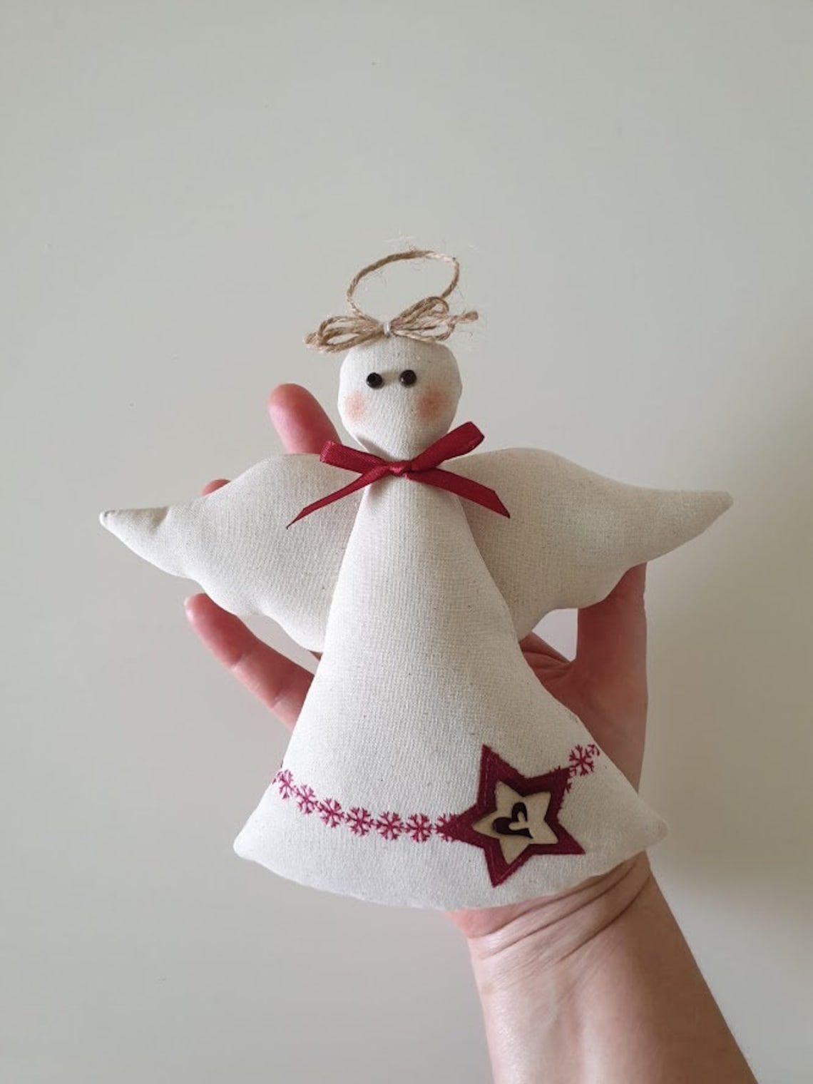 Christmas Angel Made of Fabric Hanging Angel Textile Angel Etsy