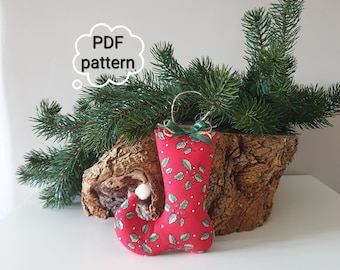 PDF Christmas Boot, Sewing Pattern & Instructions, DIY, Christmas Tree Decor, Winter Decor, Instant Digital Download Pattern