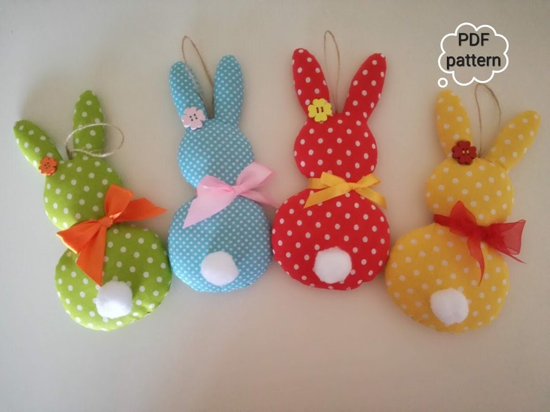 How to Make Easter Bunny PDF Sewing Pattern Fabric Rabbit Etsy
