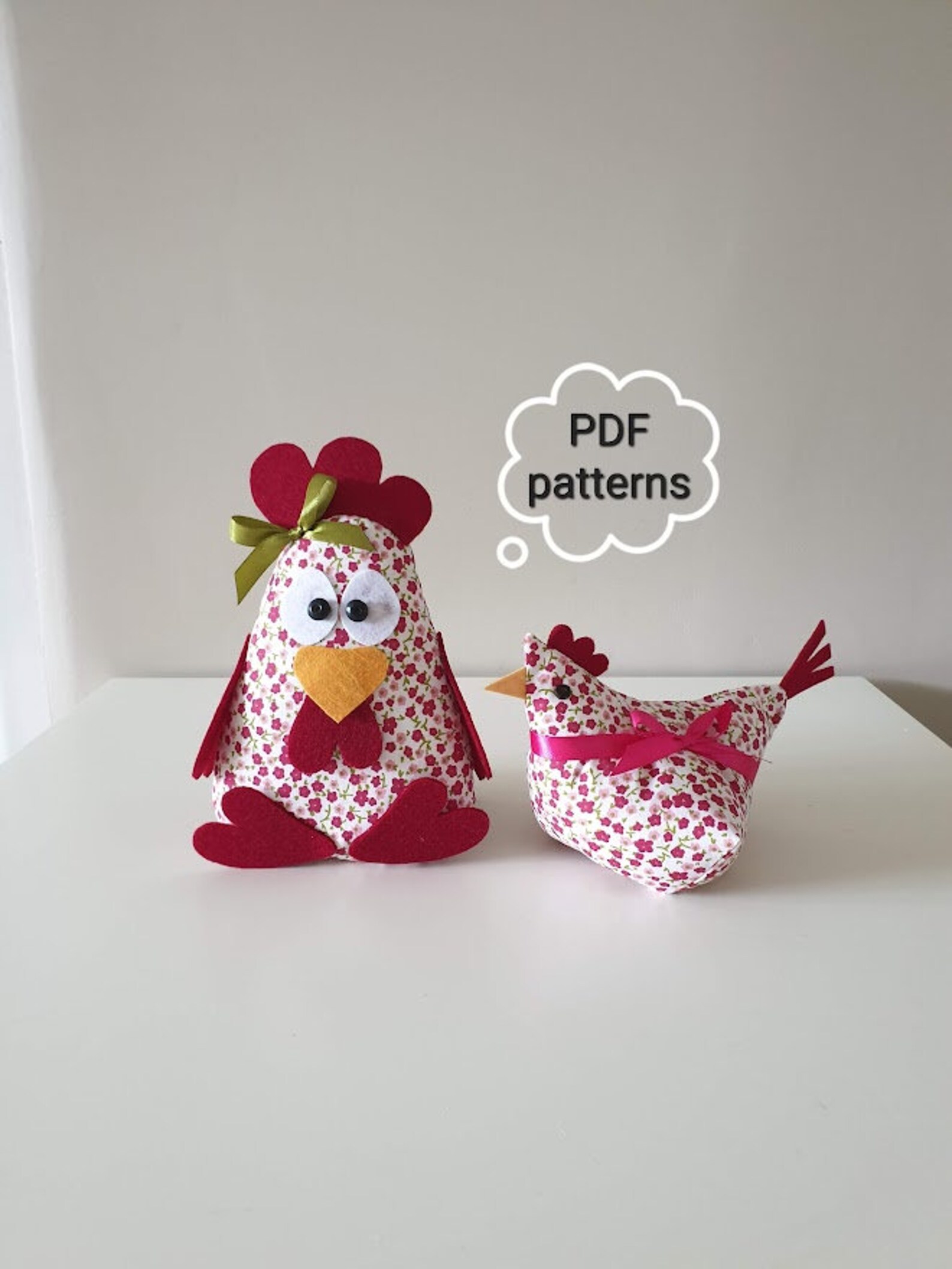 DIY Hen and Chicken, PDF Patterns & Instructions, Easter Gifts, Digital ...