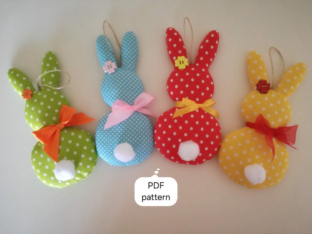 How to Make Easter Bunny, PDF Sewing Pattern, Fabric Rabbit, Easy Sewing Tutorial, Home Holiday