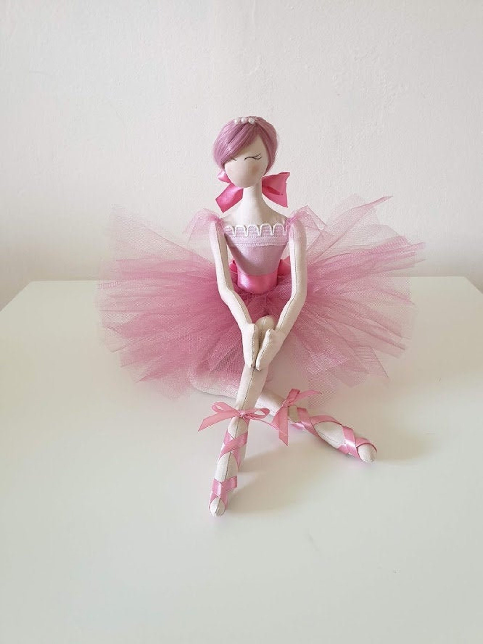 Pink Ballerina Made of Fabric Doll Ballerina Art Doll Etsy