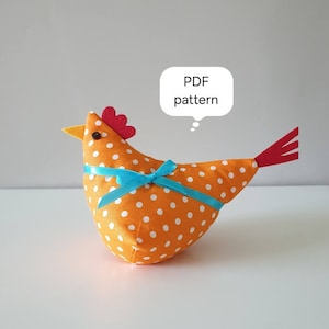PDF Easter Otnament, DIY 3D Hen, Sewing Pattern & Instruction, Easter Decoration, Digital, Easter gift, Instant Download
