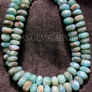AAA+ Beautiful~~Larimar Smooth Rondelle Beads Natural Larimar Rondelle Smooth Beads Genuine Larimar Gemstone Beads Blueish Larimar Wholesale