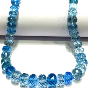 Rarest~~AAAA+ Blue Aquamarine Faceted Rondelle Beads Aquamarine Gemstone Beads Aquamarine Rondelles March Birth Stone Blue Aquamarine Beads