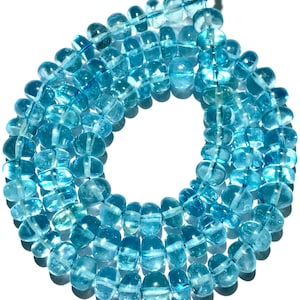 AAA+ Quality~~Sky Blue Topaz Smooth Beads Natural Light Blue Topaz Gemstone Beads Blue Topaz Smooth Rondelle Beads Swiss Topaz Jewelry Beads