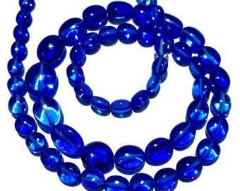 Sparkling~AAA++ Grade Swiss Blue Spinel Smooth Oval Shape Beads Blue Spinel Beads Natural Blue Spinel Smooth Beads 18” Blue Spinal Oval Bead