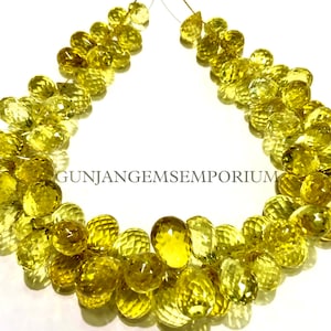 AAA+ Rarest~~Songea Yellow Sapphire Teardrops Beads Sapphire Faceted Teardrop Faceted Sapphire Beads Yellow Gemstone Bead Sapphire Briolette