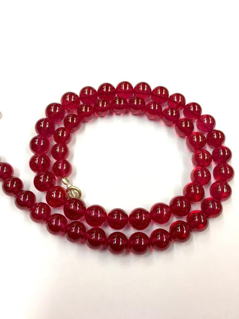 Gorgeous Red Corundum Smooth Round Shape Beads 7.5-8mm Loose Gemstone Corundum Beads 16 Strand Superb Quality New Arrival