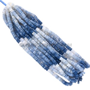 AAA+ Shaded Blue Opal Faceted Tyre Beads Rare Natural Opal Tyre Shape Beads Peruvian Opal Rondelle Faceted Beads 7mm Blue Opal Gemstone Bead