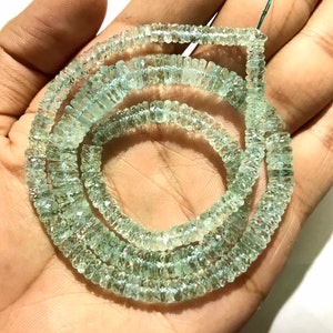 Very Gorgeous~Aquamarine Faceted Wheel Shape Beads Natural Aquamarine 4-7MM Tyre Beads Aquamarine Gemstone Beads Wholesale Aquamarine Beads