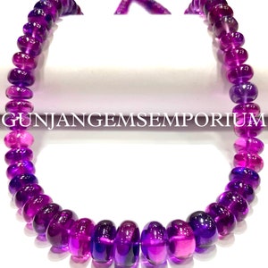 AAAA++ EXCLUSIVE~~ Purple Sapphire Smooth Rondelle Beads Top QUALITY Pinkish Purple Sapphire Gemstone Beads Shaded Pink Sapphire Smooth Bead