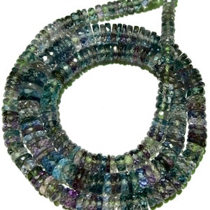 Contas de alexandrita extremamente lindas ~ AAA ++ Contas de alexandrita facetadas rondelle planas mais raras Contas de alexandrita de 5 a 7 mm Contas de pedras preciosas de alexandrita no atacado GemShop