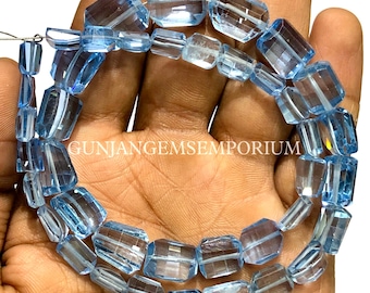 Sky Blue Topaz Nuggets~~EXTREMELY BEAUTIFUL~~AAAA++ Blue Topaz Faceted Nuggets Beads 16” Topaz Gemstone Beads Topaz Jewelry Beads Wholesaler