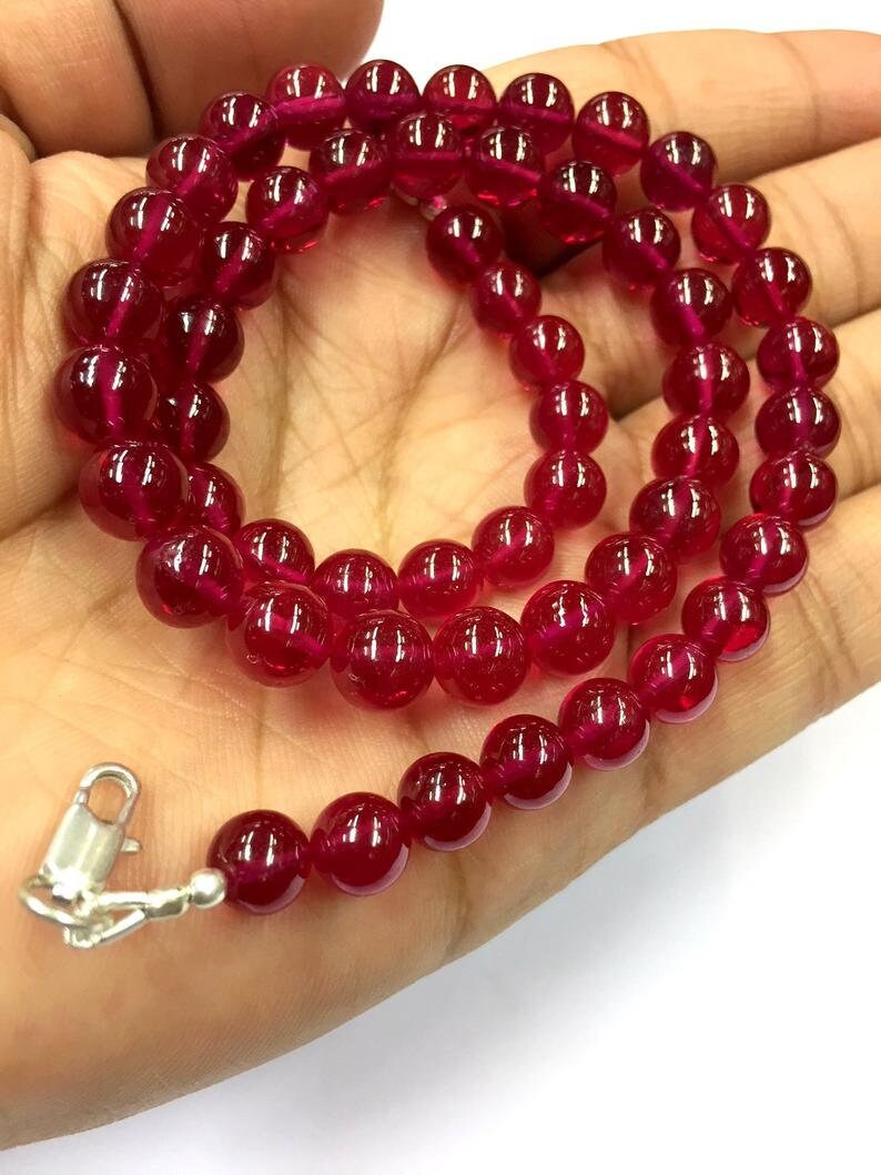Gorgeous Red Corundum Smooth Round Shape Beads 7.5-8mm Loose Gemstone Corundum Beads 16 Strand Superb Quality New Arrival