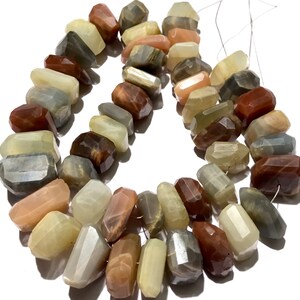 Very Rare~Multi Moonstone Unusual Shape Nugget Beads Natural Mix Moonstone Faceted Nuggets Moonstone Gemstone Beads Moonstone Unusual Nugget