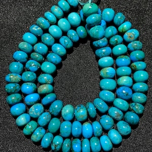 Cuentas redondas lisas de turquesa azul, cuentas de piedras preciosas de turquesa natural, 6-8 m, cuentas de turquesa, hilo de cuentas de turquesa calentado, cuentas para hacer joyas