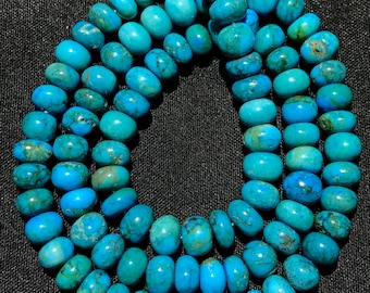 Blue Turquoise Smooth Rondelle Beads Natural Turquoise Gemstone Beads6-8m Turquoise Beads Heated Turquoise Beaded Strand Jewelry Making Bead