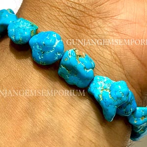 Arizona Turquoise Nuggets Bracelet RARE OLD MINES Sleeping Beauty Turquoise Beads 7” Turquoise Bracelet Turquoise Gemstone Turquoise Jewelry