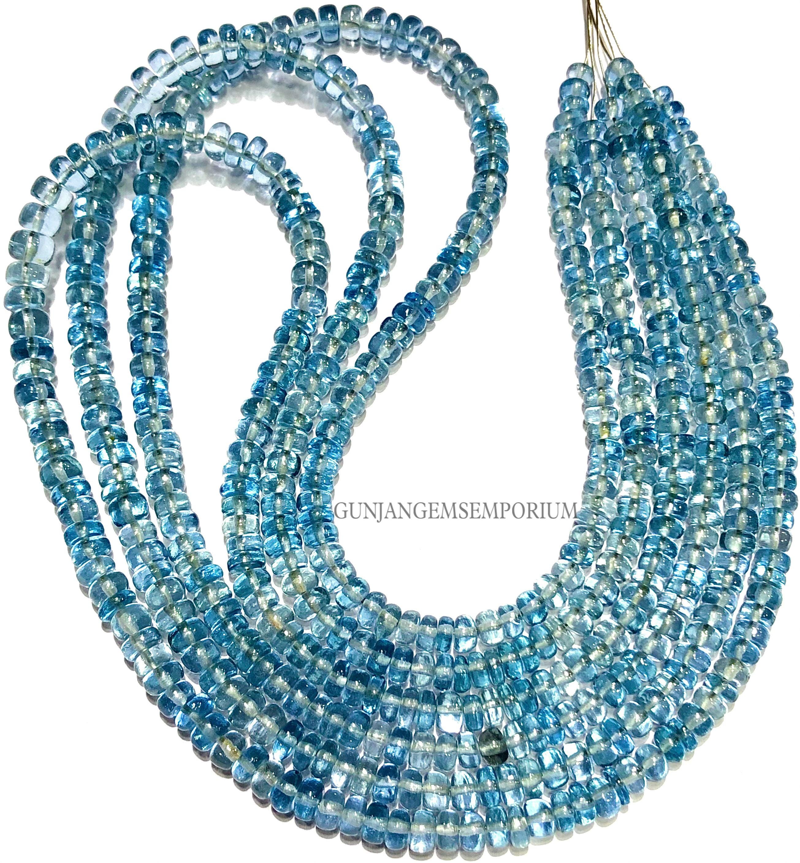 10 Perles En Aigue-marine – Rondelles 5-6mm, EAN 4558550031860, Neuf