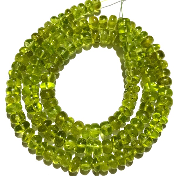 AAA+ Quality~~ Green Peridot Smooth Beads Natural Green Peridot Gemstone Beads 6mm Peridot Smooth Rondelle Beads Green Peridot Jewelry beads