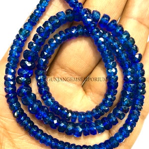 AAA+ Royal Blue Sapphire 5/6mm Beads Blue Sapphire Faceted Rondelle Beads Faceted Sapphire Beads Sapphire Gemstone Sapphire Beaded Necklace