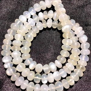 AAA+ Rare~~White Moonstone Gemstone Beads Natural Moonstone Smooth Rondelle Beads 8mm Moonstone Beads White Moonstone Beaded 18 Inch Strands