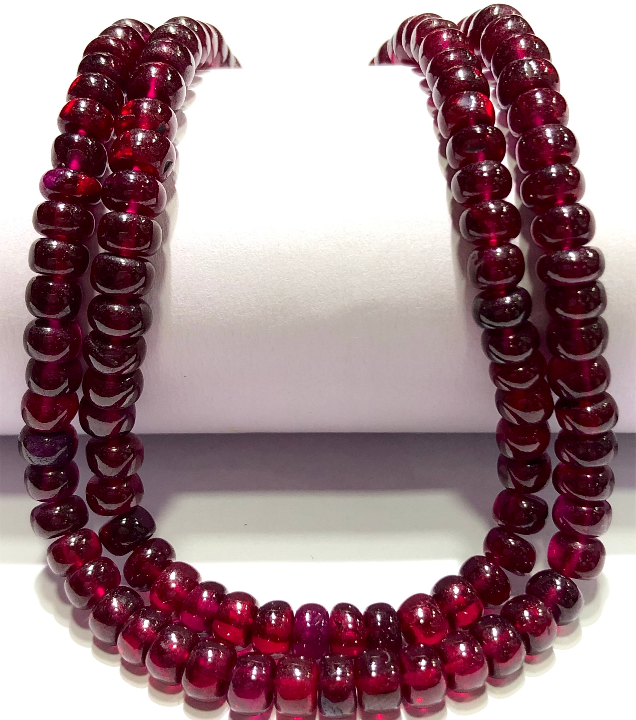 AAAA+ Quality~~burma Ruby Smooth Rondelle Beads Red Ruby Gemstone Beads ...