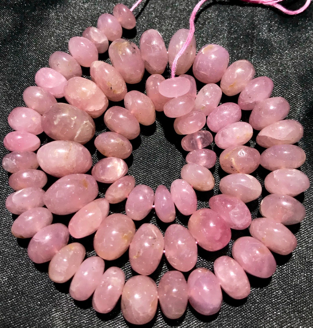 15 Strands Of 5x8mm Pink Morganite Abacus Gemstone Loose Beads - Center-Drilled Rondelles