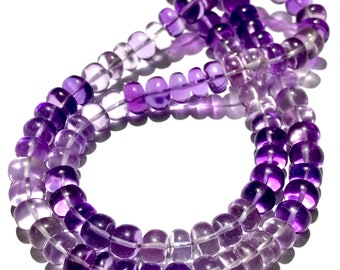 AAA++ Quality~~Shaded Amethyst Smooth Beads Natural Shaded Amethyst Gemstone Beads Pink Purple Amethyst Smooth Rondelle Beads Jewelry Making