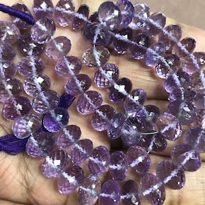 ON SALE! Natural Purple Amethyst Faceted Rondelle Gemstone Beads .Amethyst 10-13 mm”18” Amazingly Cut Rondelles.Wholesale Beads.AAA Qulaity