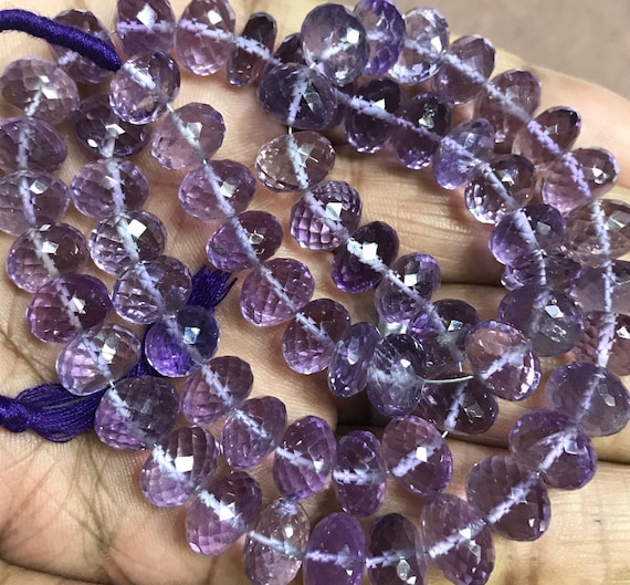 Natural 8mm Purple Amethyst Faceted Round Beads Gemstone Necklace 18'' AAA