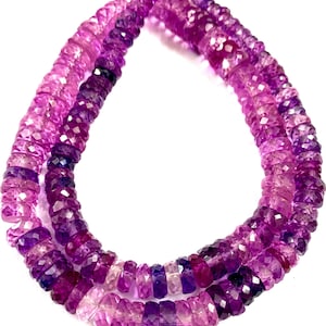 AAAA++ Quality Mix Pink Purple Sapphire Gemstone Beads Pinkish Purple Sapphire Faceted Tyre Beads Sparkling Disco Pink Sapphire Jewelry Bead