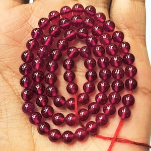 5mm RUBY CORUNDUM Smooth Balls.Sold At 5 Strands. 14&quot; 5mm Round Smooth Ruby Corundum Gemstone Beads.Lustrous Ruby Corundum Spheres.5 Strands