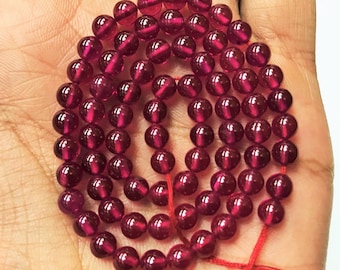 5mm RUBY CORUNDUM Smooth Balls.Sold At 5 Strands. 14" 5mm Round Smooth Ruby Corundum Gemstone Beads.Lustrous Ruby Corundum Spheres.5 Strands