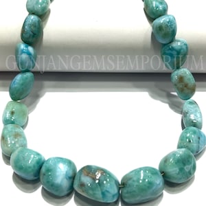 AAA+ Rare Blue Larimar Smooth Nuggets Beads Natural Larimar Nuggets Shape Beads Smooth Beads 9-13mm Larimar Gemstone Beads Larimar Beads