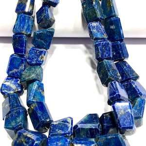 AAA+ Grade~~Blue Lapis Lazuli Faceted Nuggets Beads Lapis Gemstone Beads Natural Lapis Lazuli Laser Cut Nuggets Lapis Stone Beaded Necklaces