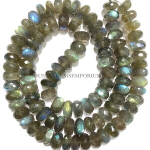 AAA+ BEAUTIFUL~~Labradorite 8mm Beads Genuine Labradorite Faceted Rondelle Beads Blue Fire Faceted 8mm Labradorite Gemstone Beaded Strands