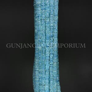 AAA+ Blue Aquamarine Heishi Beads Aquamarine Faceted Tyre Beads Faceted Aquamarine Beads Wholesale Aquamarine Gemstone Jewelry Making Beads