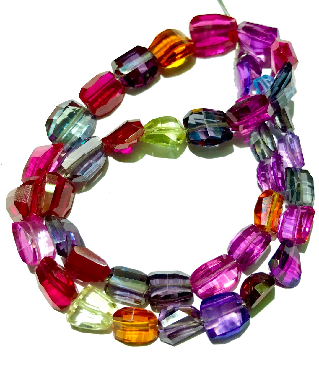 Sparklingaaaa Multi Pink Sapphire Beads Mix Stone Faceted Nugget Beads