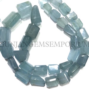AAA+ Extremely Beautiful~~Milky Aquamarine Nuggets Genuine Aquamarine Faceted Nuggets Beads Aquamarine Gemstone Beads Blue Aquamarine Tumble