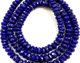 Perle di lapislazzuli blu naturale perline di pietra preziosa lapislazzuli sfaccettata Rondelle perline 5-6mm Lapis Rondelle perline Lapis Gemstone Perline sfaccettate Gioielli Making